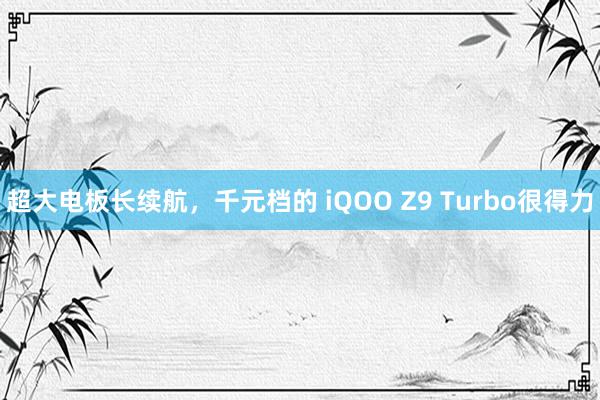 超大电板长续航，千元档的 iQOO Z9 Turbo很得力