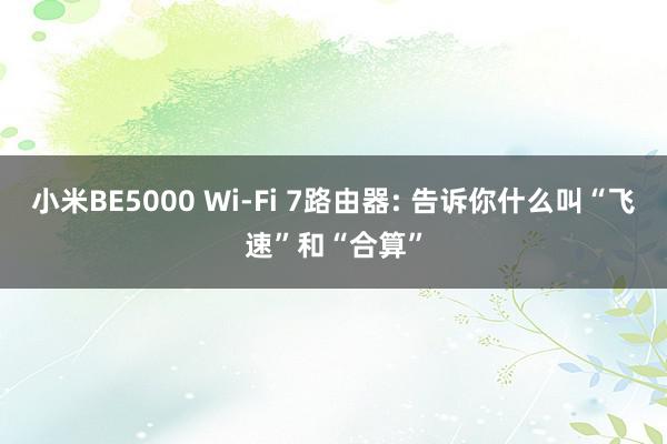 小米BE5000 Wi-Fi 7路由器: 告诉你什么叫“飞速”和“合算”