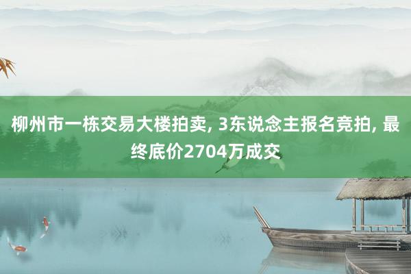 柳州市一栋交易大楼拍卖, 3东说念主报名竞拍, 最终底价2704万成交