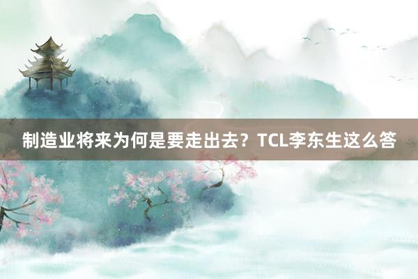 制造业将来为何是要走出去？TCL李东生这么答