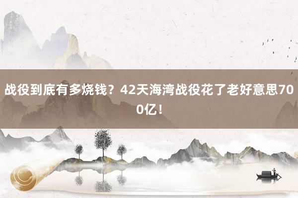 战役到底有多烧钱？42天海湾战役花了老好意思700亿！