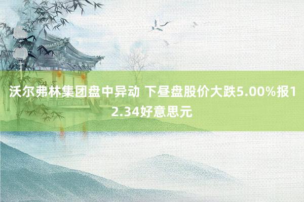 沃尔弗林集团盘中异动 下昼盘股价大跌5.00%报12.34好意思元