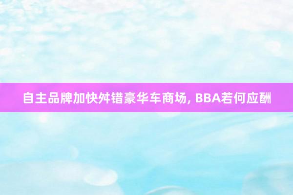 自主品牌加快舛错豪华车商场, BBA若何应酬